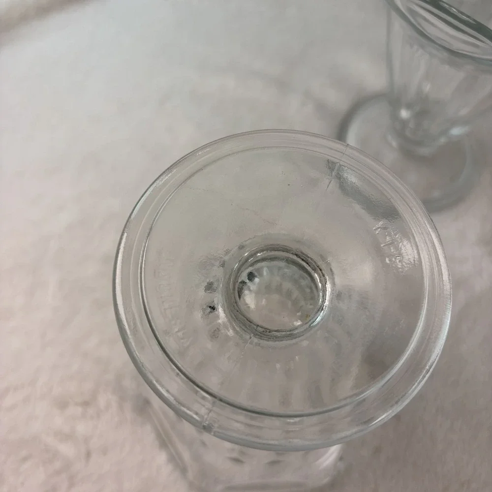 Vtg Kig Indonesia Tulip Soda Fountain Bowls Retro Pedestal Parfait Cups Set Of 8
